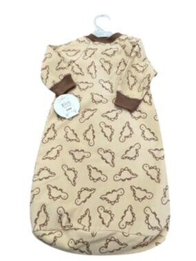 NEW Carters Sleep Bag Baby Boy Size 0-9 months Brown Fleece Dinosaurs NWT